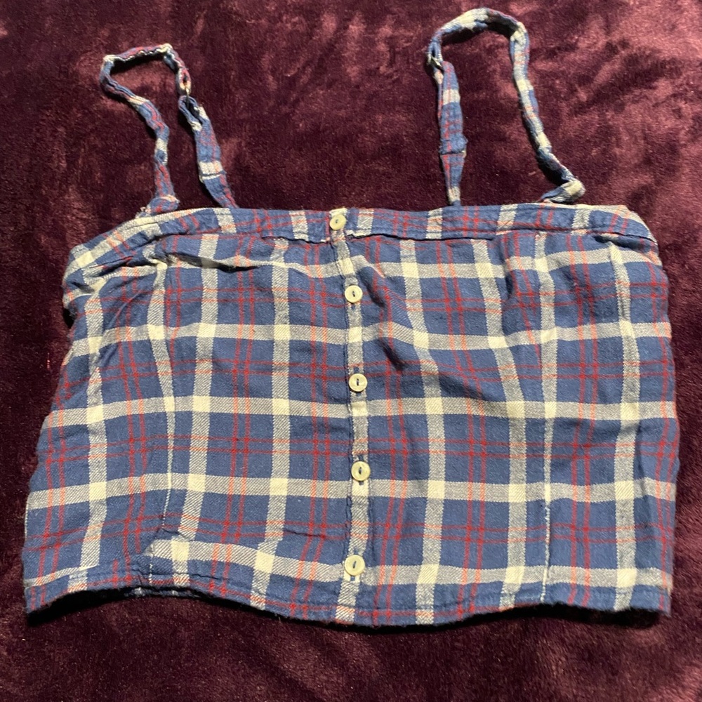 Abercrombie & Fitch Blue and Red Plaid Top
